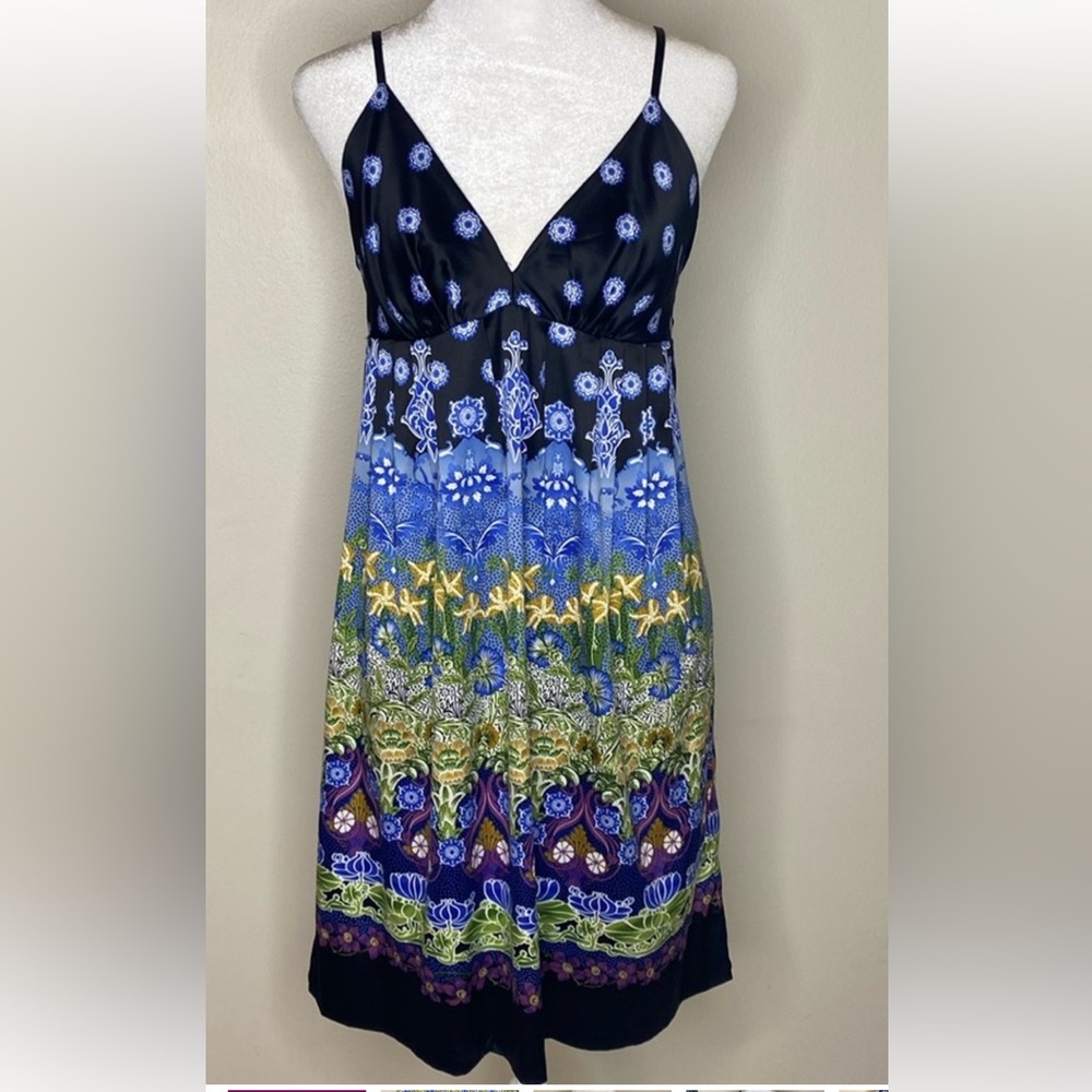 NWOT! ICE Silky Spaghetti Strap Gorgeous Floral Dress - Size 4P